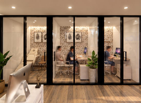 Architectural rendering of Newgen Pain Medicine — Exam Rooms